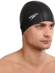 Speedo Unisex Adult Polyester Swim Cap (Black)