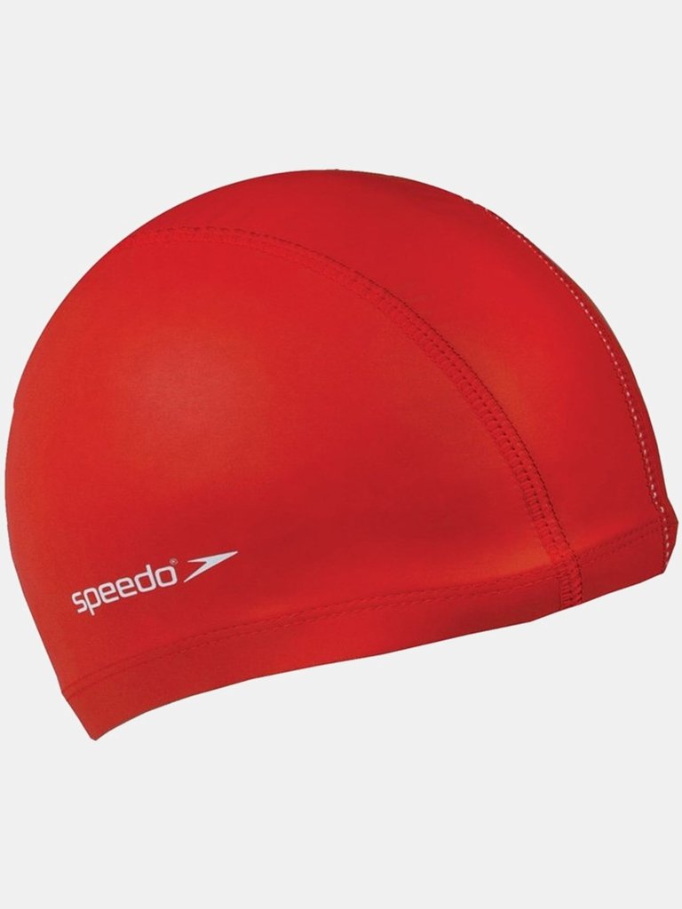 Speedo Unisex Adult Polyester Swim Cap (Red) - Red