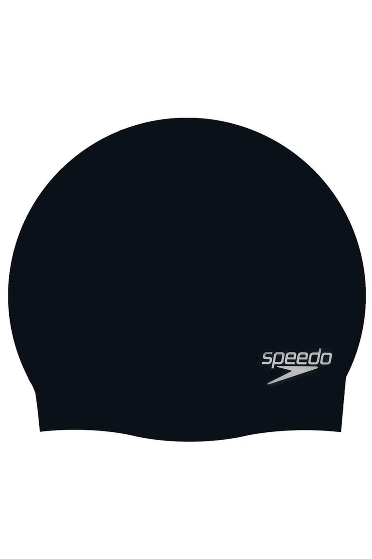 Unisex Adult 3D Silicone Swim Cap - Black - Black