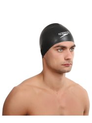 Unisex Adult 3D Silicone Swim Cap - Black