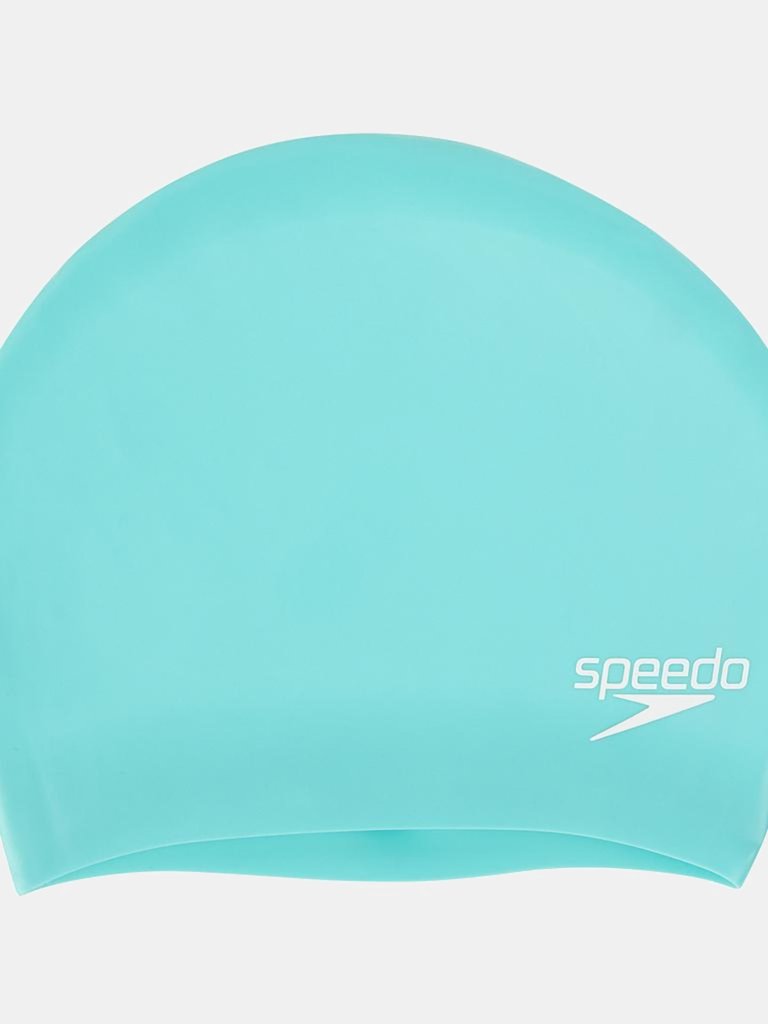 Unisex Adult Long Hair Silicone Swim Cap - Green - Green