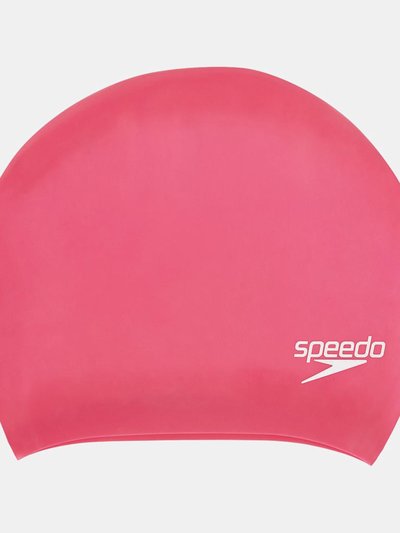 Speedo Unisex Adult Long Hair Silicone Swim Cap - Pink product