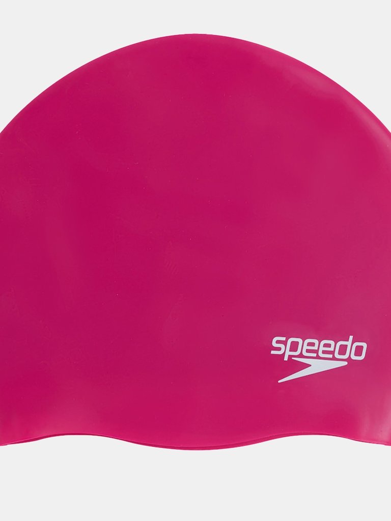 Unisex Adult Moulded Silicone Swimming Cap, Pink - Pink