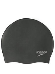 Unisex Adult Silicone Swimming Cap, Black - Black