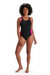 Womens/Ladies Boom Muscleback One Piece Bathing Suit - Black/Pink