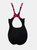 Womens/Ladies Muscleback Logo One Piece Bathing Suit - Black/Pink