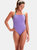 Womens Lattice One Piece Bathing Suit - Lilac - Lilac