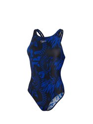 Women's Panel Recordbreaker Swimsuit - Blue/Black