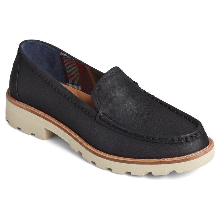 Women's A/O Lug Loafer Galway Leather Shoes - Black
