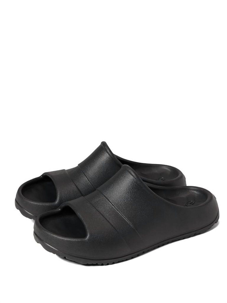 Women's Float Slide Flat Sandal In Black - Black