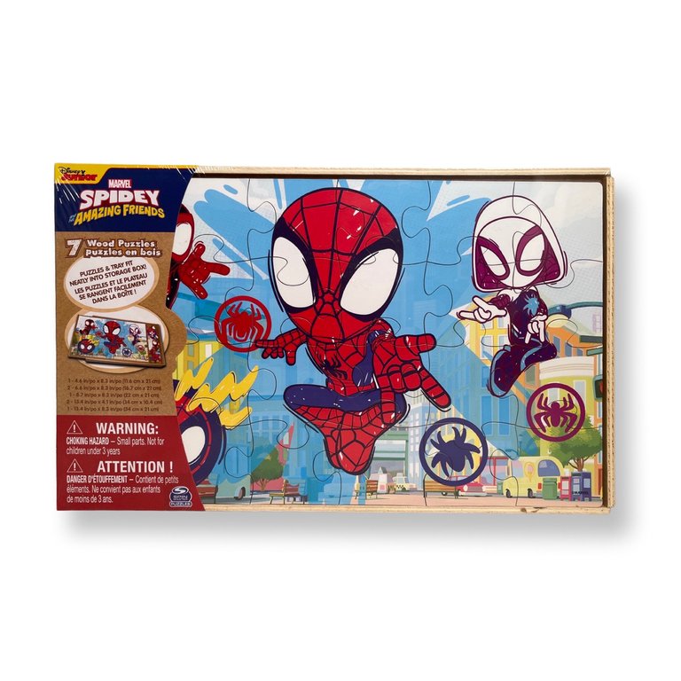 Spider-Man Amazing Friends 7 Wood Puzzles