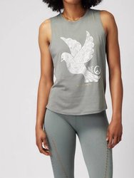 Peace Dove Muscle Tank - Agave