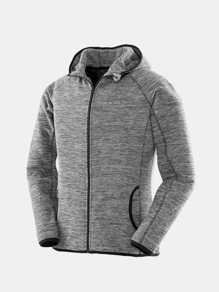 Spiro Ladies Micro Fleece Hoodie (Grey/Black) - Grey/Black