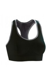 Spiro Womens/Ladies Fitness Cool Compression Sports Bra (Black/Phantom Grey) - Black/Phantom Grey