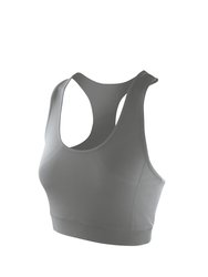 Spiro Womens/Ladies Impact Softex Plain Crop Top (Cloudy Gray) - Cloudy Gray