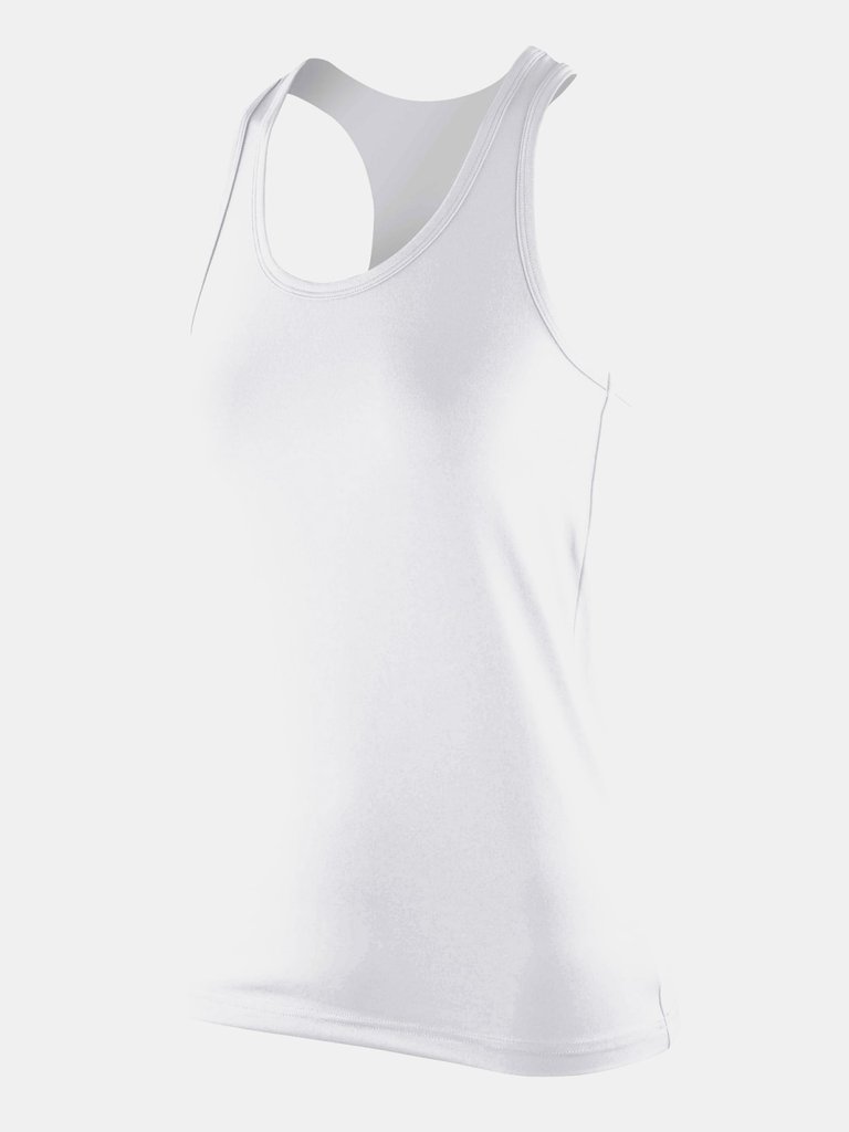 Spiro Womens/Ladies Impact Softex Sleeveless Fitness Tank Top (White) - White