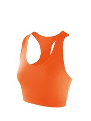 Spiro Womens/Ladies Softex Stretch Sports Crop Top (Tangerine) - Tangerine