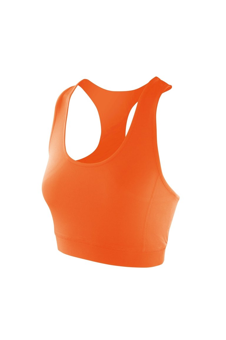 Spiro Womens/Ladies Softex Stretch Sports Crop Top (Tangerine) - Tangerine