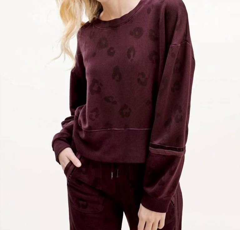 Corinna Pullover In Black Cherry Leopard - Black Cherry Leopard