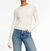 Everywhere Lyr Long Sleeve Ruched Top In Coconut - Coconut