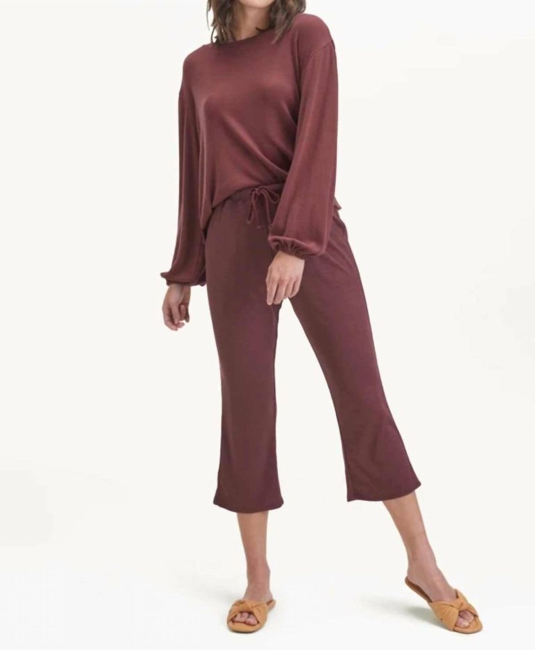 Hazel Rib Pant In Currant - Currant