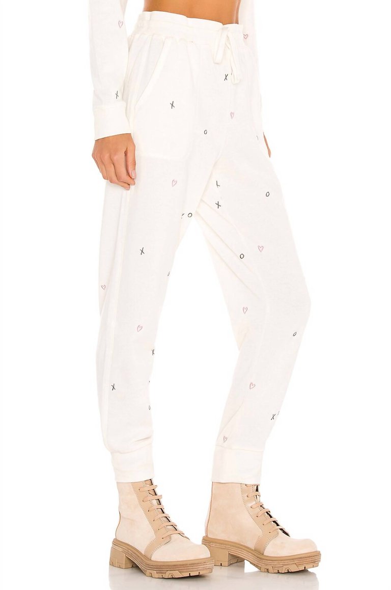 Snowland Embroidered Jogger In Ivory