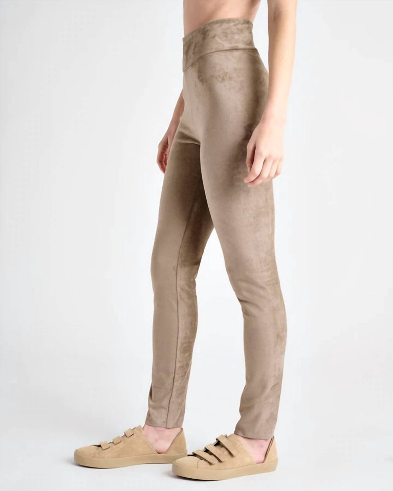 Vegan Suede Legging In Camel