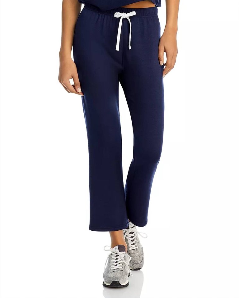 Brooks Cropped Flare Sweatpants In Indigo - Indigo