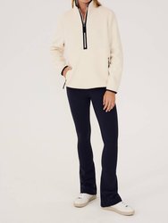 Libby Sherpa Half Zip Jacket - Creme/Indigo