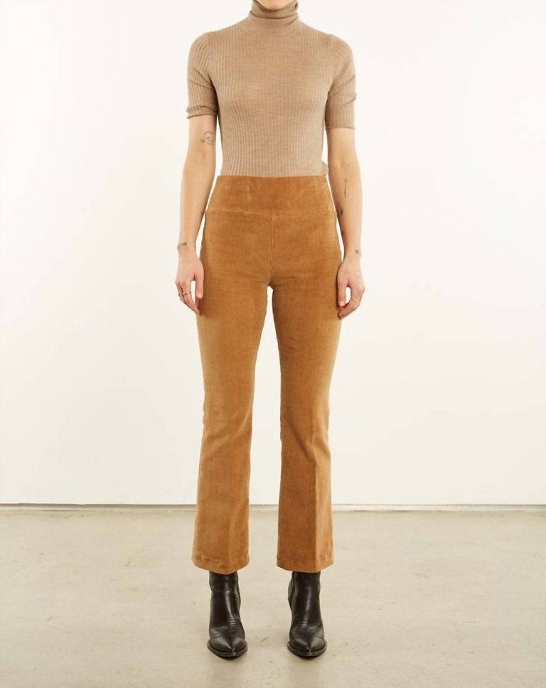 Ankle Flare Corduroy Pant In Camel - Camel