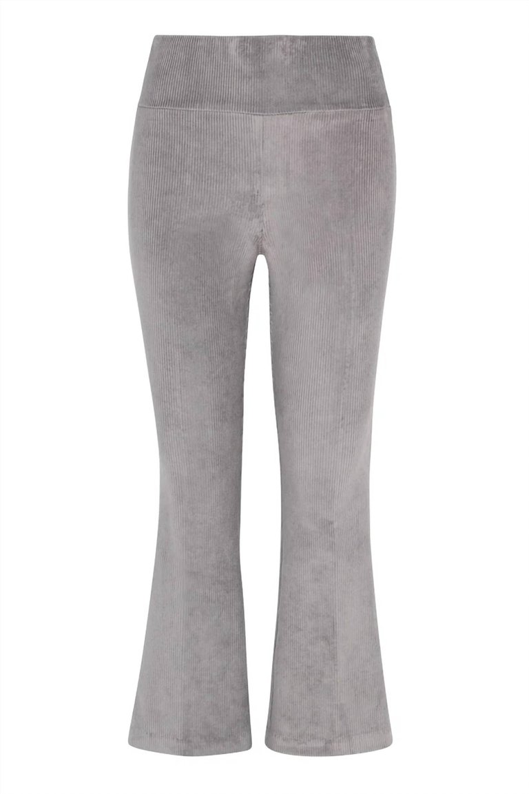 Crop Flare Corduroy Pant In Grey