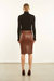 Pencil Skirt In Dark Cognac