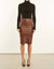 Pencil Skirt In Dark Cognac - Dark Cognac