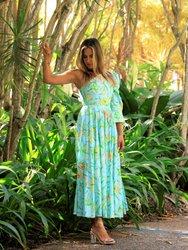 Aqua Kaner One-Shoulder Maxi Dress