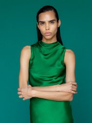 Eve Silk Dress In Green