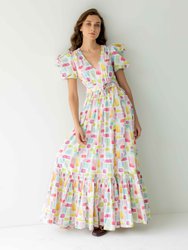 Florence Dress - Off White Multicoloured
