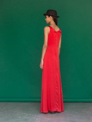 Sofia Silk Dress in Red