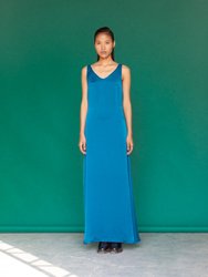 Sofia Silk Dress - Azure Blue