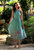 Teal spider lily dress - Teal