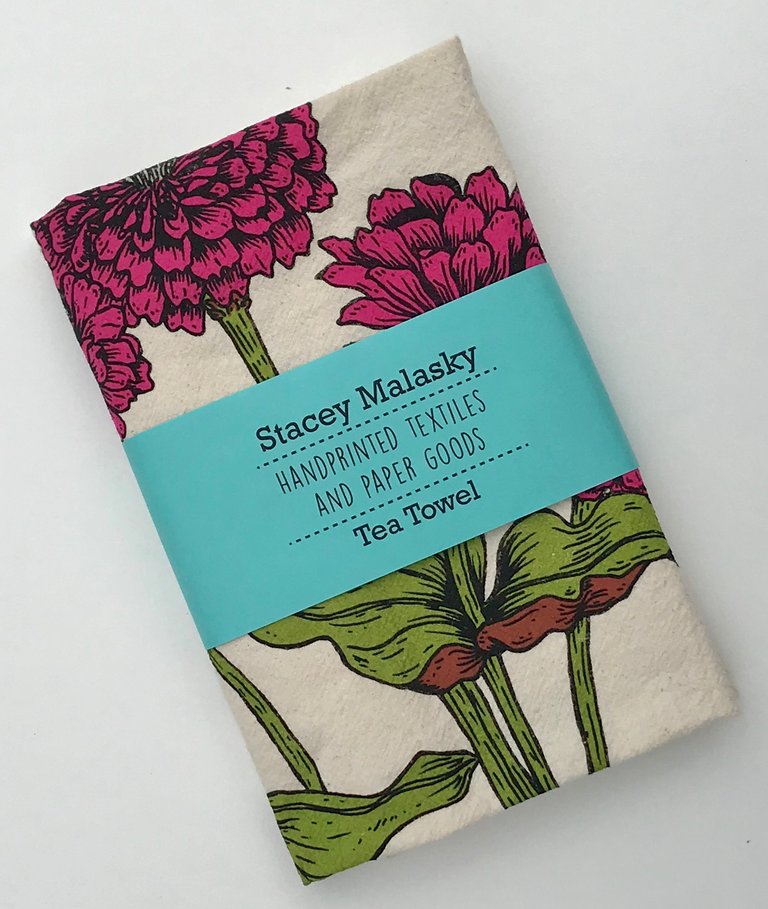 Zinnias Tea Towel