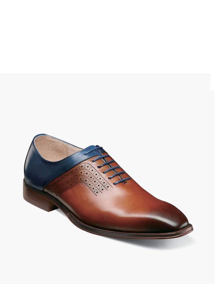 Halloway Plain Toe Oxford Shoe In Cognac - Cognac