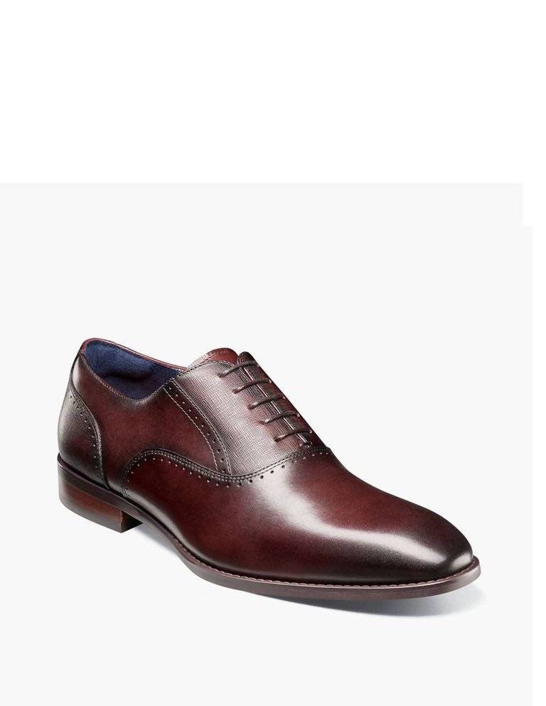 Kalvin Plain Toe Oxford Shoe In Burgundy - Burgundy