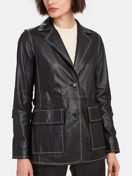 Ariana Leather Blazer 