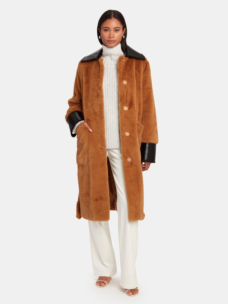 Pamella Faux Fur Coat - Light Brown