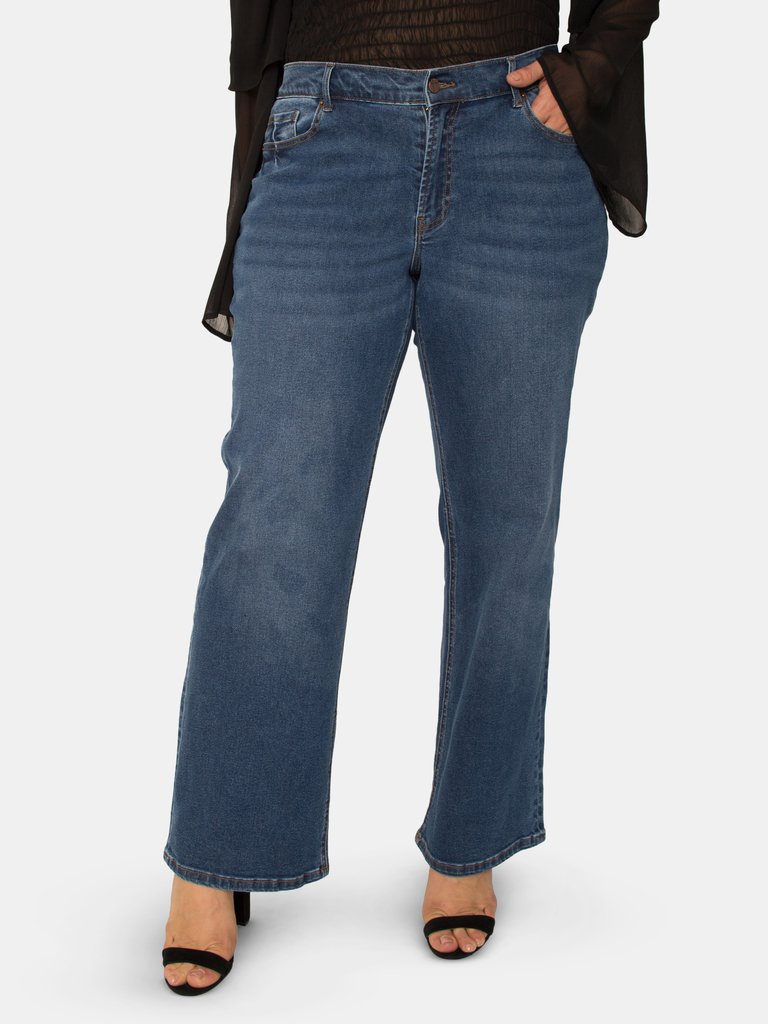 Quinn Plus Size High Rise Full Length Slim Fit Jeans