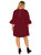 Women's Plus Size Crepe Knit 3/4 Balloon Sleeves Midi Dress
