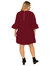 Women's Plus Size Crepe Knit 3/4 Balloon Sleeves Midi Dress