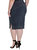 Womens Plus Size Modern Side Slit Indigo Knit Pencil Skirt