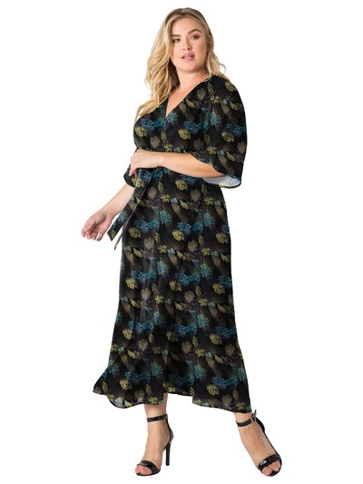 Standards & Practices Women's Plus Size Sparkler Print Kimono Wrap Maxi Dress product