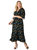 Women's Plus Size Sparkler Print Kimono Wrap Maxi Dress - Black Sparkler
